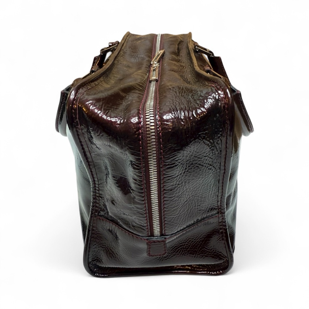 Loewe Burgundy Patent Leather Satchel Bag with Lock & Key - Picture 4 of 14